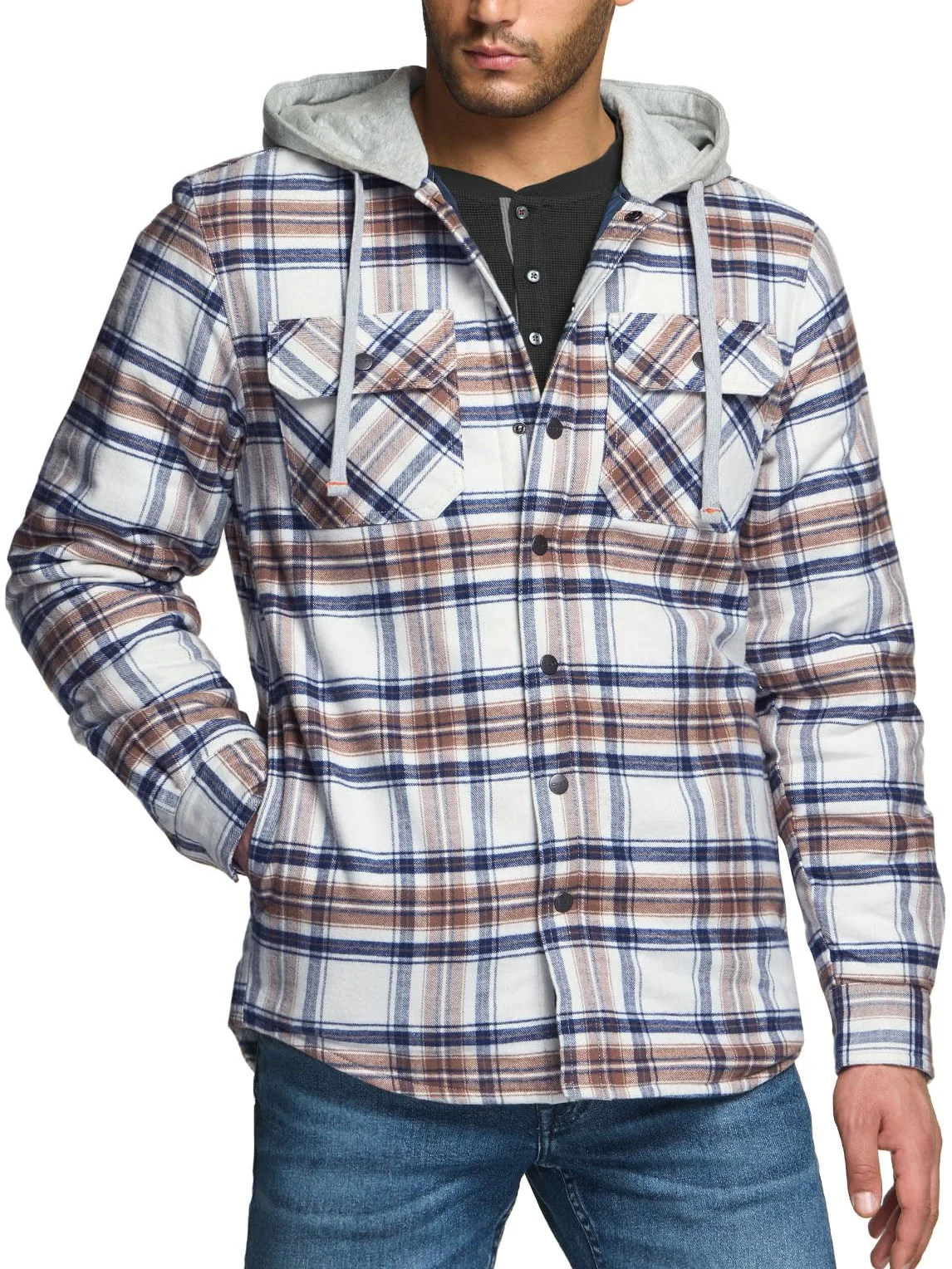 Custom New Men's Hooded Loose Ripped Hole Denim Coat Turn-down Collar Button Pocket Casual Clothing Winter Tops Plain Dyed