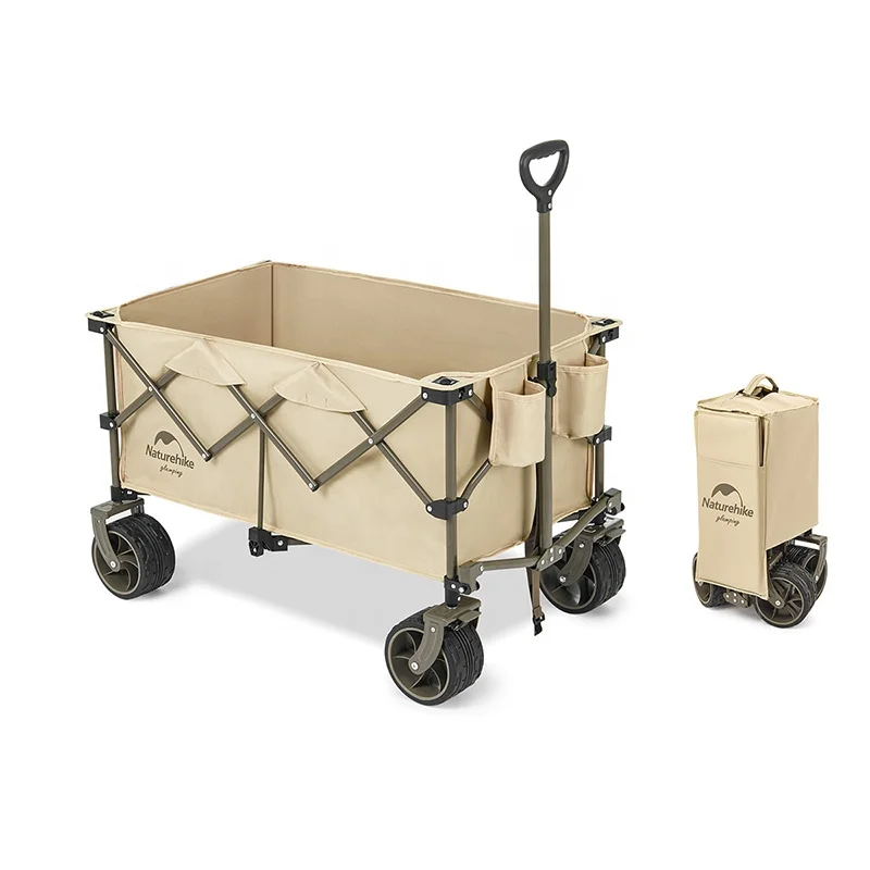 Naturehike szabadtéri kemping TC02 kombi tartós négykerekű tárolókocsi Utility Beach trolley kosár fékkel