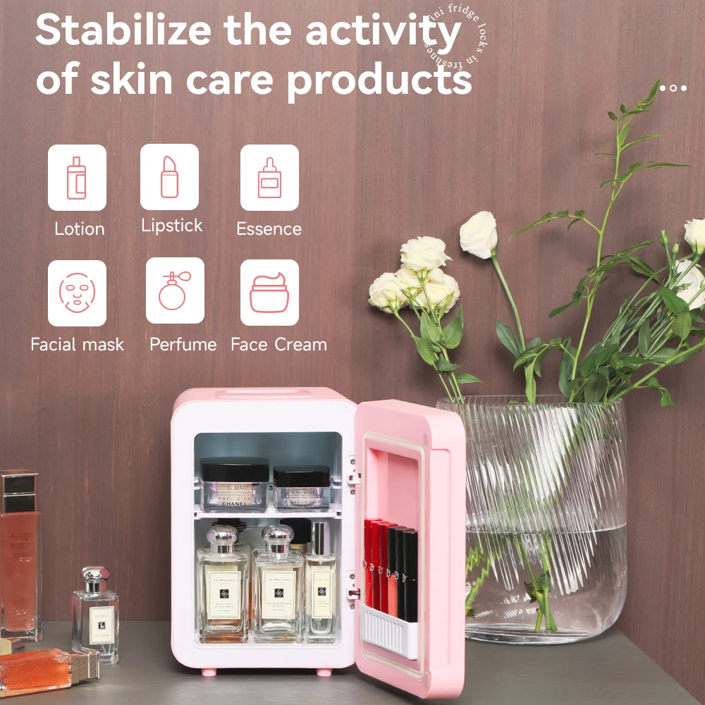Beauty Fridge Warm or Cooler Portable Led Mirror Thermoelectric Mini  Skincare Refrigerators Liter
