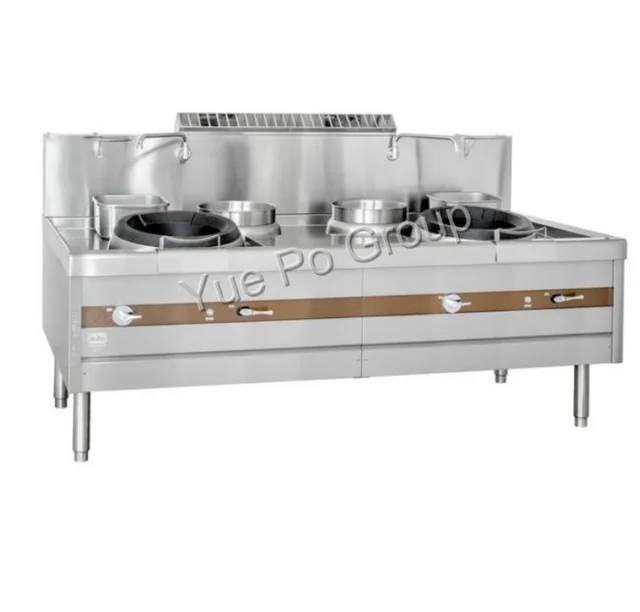 Yufu Baofuli ECR-2-GF(E)5-N Commercial Kitchen Equipment Double Head Double Tail Natural Gas Frying Stove Eco-Friendly for
