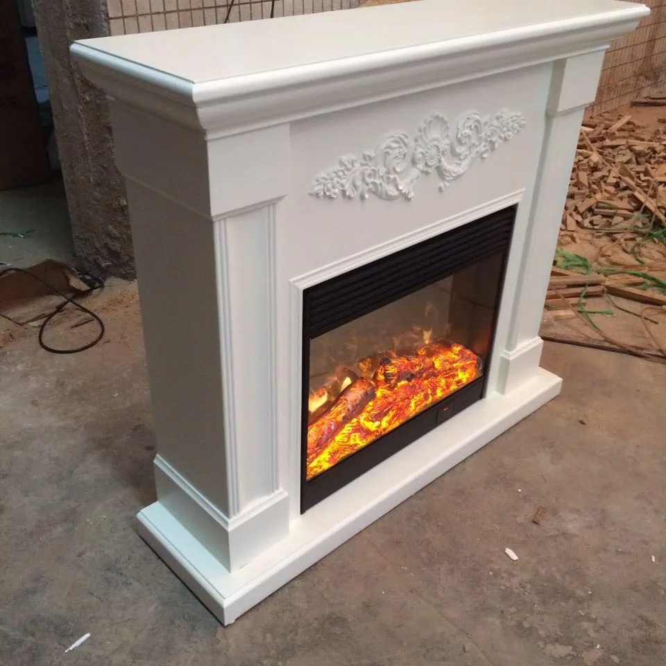 Model 8093 Modern LED Electric Fireplace Free Standing with Built-In Insert for Indoor Outdoor Use Wood-Styled Heater AU Plug