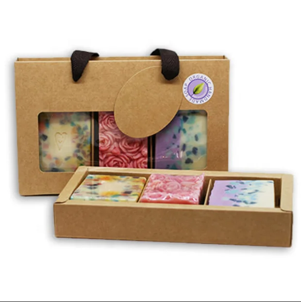Custom Eco Friendly Cardboard Gift Biodegradable Kraft Paper bar Handmade Soap Box Packaging for Soaps