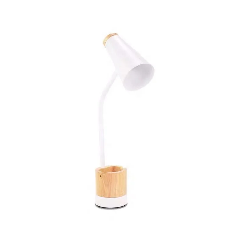 Manufacturer direct sale high quality PC tube wooden holder student reading dask lamp