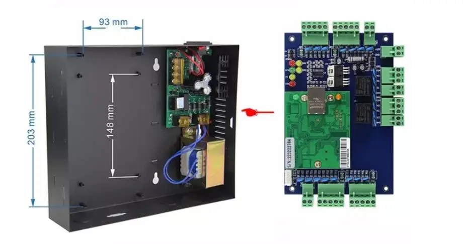 Tcp Ip Wiegand 26 Door Access Control Panel 1 2 4 Door Control Board ...