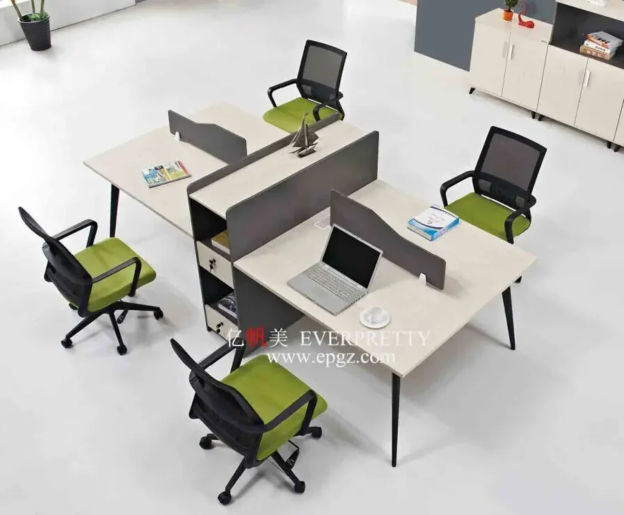 New Design Office Furniture Computer Table Wooden Workstation with CPU Holder and Wire Arrange Trunk