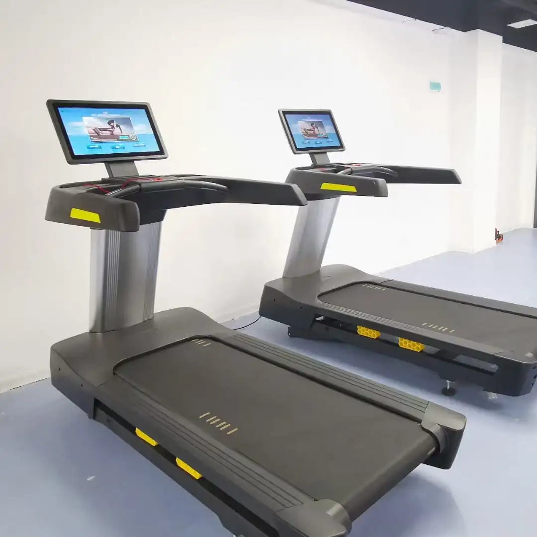 人気の業務用ジム機器、大型モニター付きカーブトレッドミル、電動LED