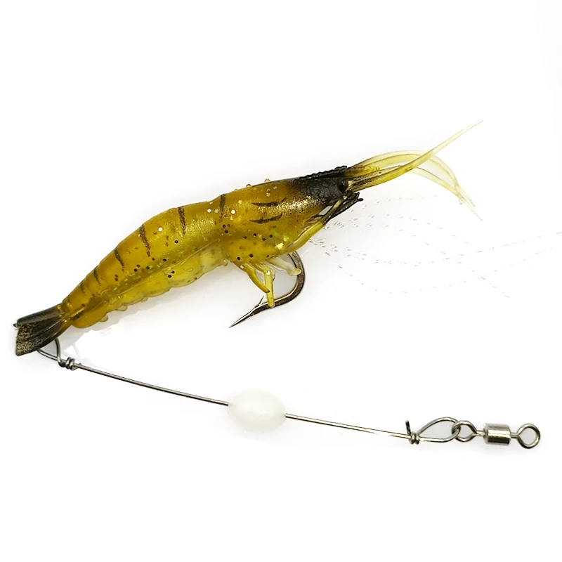 bioluminous fishing lure Hot Bioluminescent Biomimetic Bent-Mouthed Sea Bass Bait Fish Lure with  Shrimp for River and Sea Fishing
