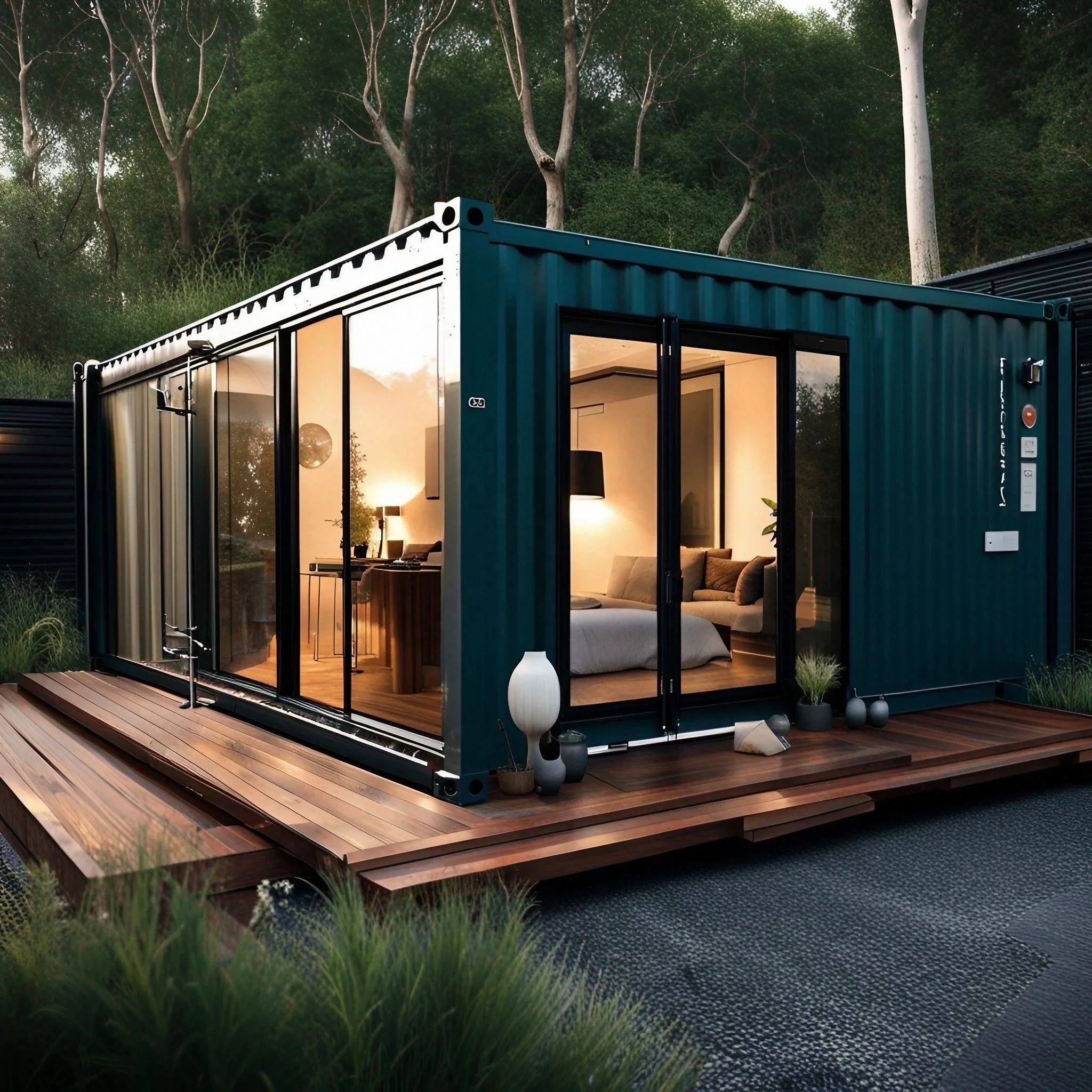 Prefab Portable House Modern Prefabricated Storage Luxury Container Modular House on Stilts Flat Pack Home LL