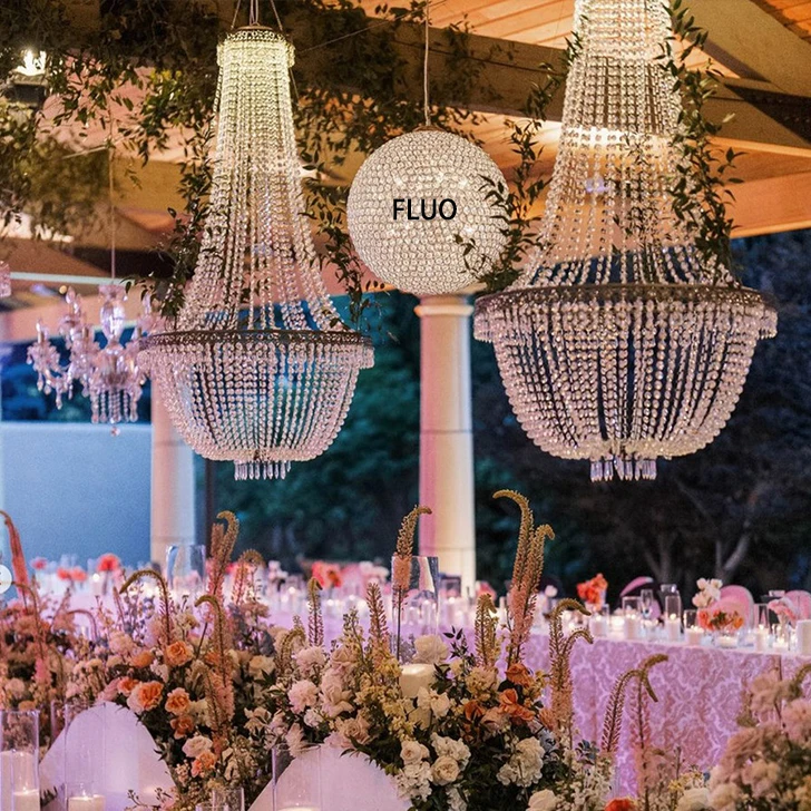 Modern Stand Wedding Lighting Waterproof Outdoor Crystal Wedding Chandeliers for Weddings Decor