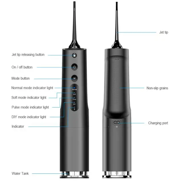 Дорожный выдвижной резервуар для воды 360 мл IPX7, USB Перезаряжаемый стоматологический Флоссер для полости рта, очиститель зубов