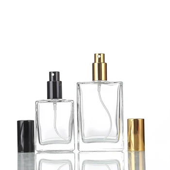 High-end Flat Square 30ml Fine Mist Cosmetic Glass Bottle Travel Size ...