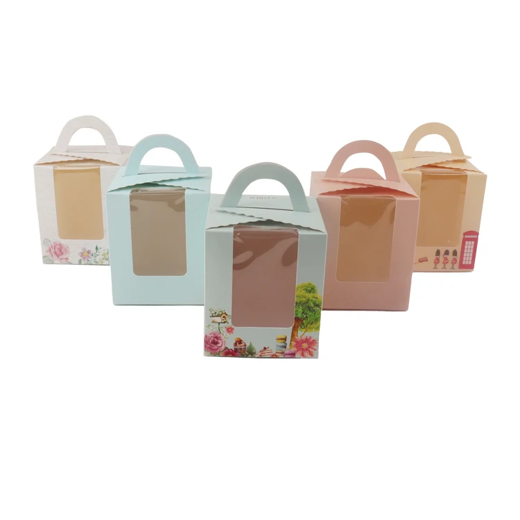High Quality Bento Cake Box Packaging With Side Window Mousse Cake