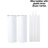 Bicchiere da 20oz con cannuccia in plastica