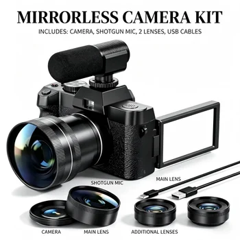 48MP Digital Camera Photography Video 4K Vlogging Camera 180 Flip Screen 52mm Wide Angle Displacement Image Stabilization detail image