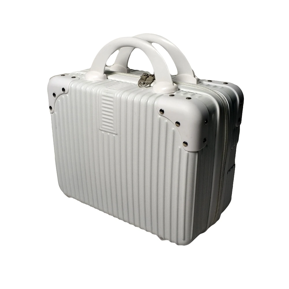 Mini Beauty Checkered Cosmetic Hard Brush Travel Combination Lock Cosmetic  Case Cosmetic Bags Cases Cartoon Lady Makeup Case