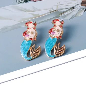 New Underwater World Anime Mermaid Earrings Animated Famous Characters Friendship Gift Jewelry Accessories for Girls 2022