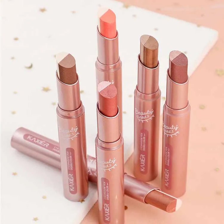 Оптовая продажа, модные двухцветные водостойкие тени для век, легко Окрашиваемые