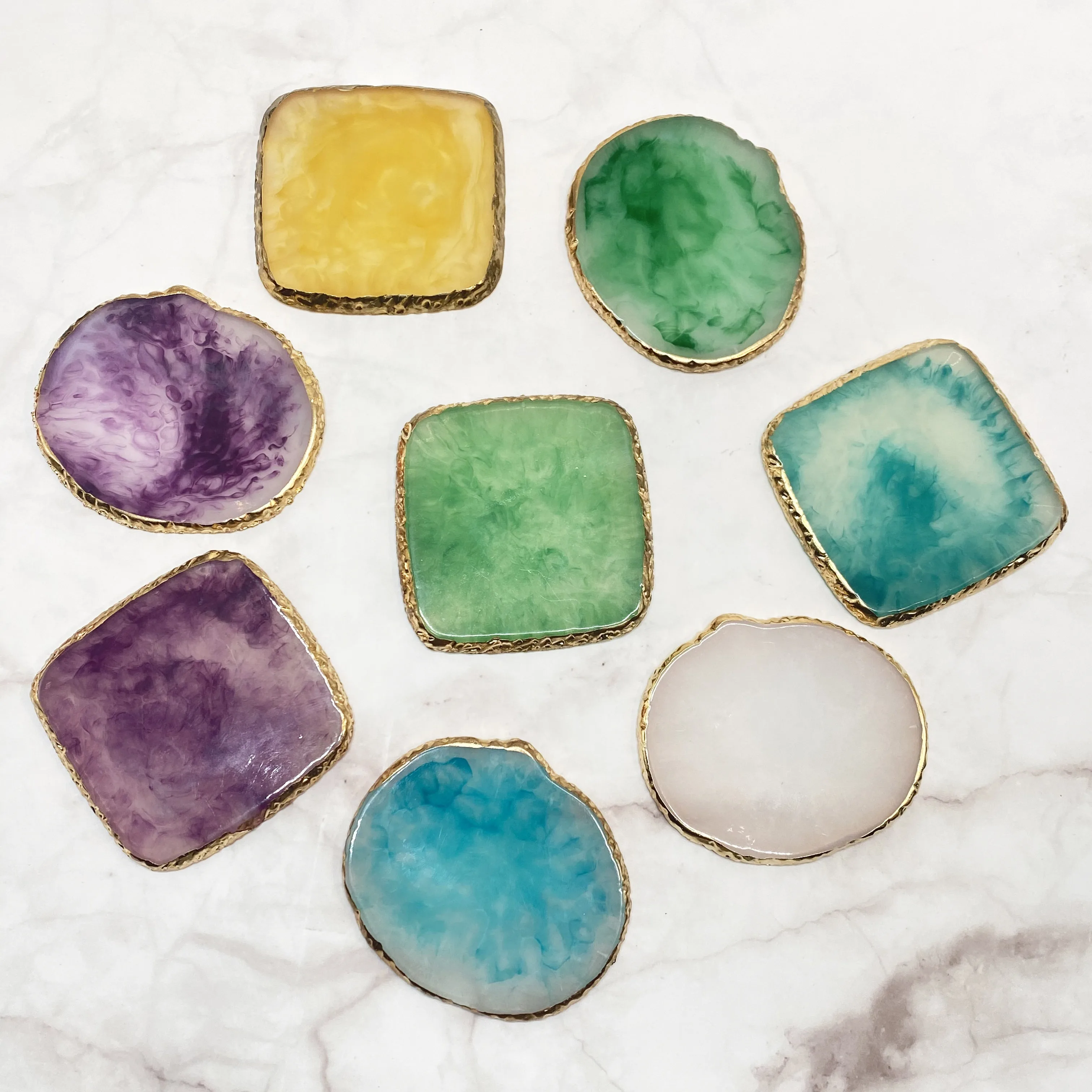 Подставки под цвет розового золота с ободком, круглые подставки из драгоценного камня, прозрачные, с кристаллами розового кварца, подставки для подставки и подушечки из агата