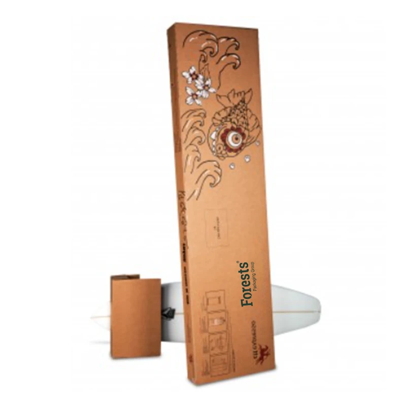 Custom Colorful Plain Kraft Long Size Corrugated Carton Surfboard Packing Cardboard Boxes for Packaging