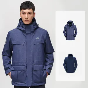 Customized Eco-friendly Outdoor Breathable Rain Jacket Men's Fleece Lined Waterproof Jacket