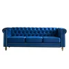 Blue + Velvet + Foam + 3 Seat