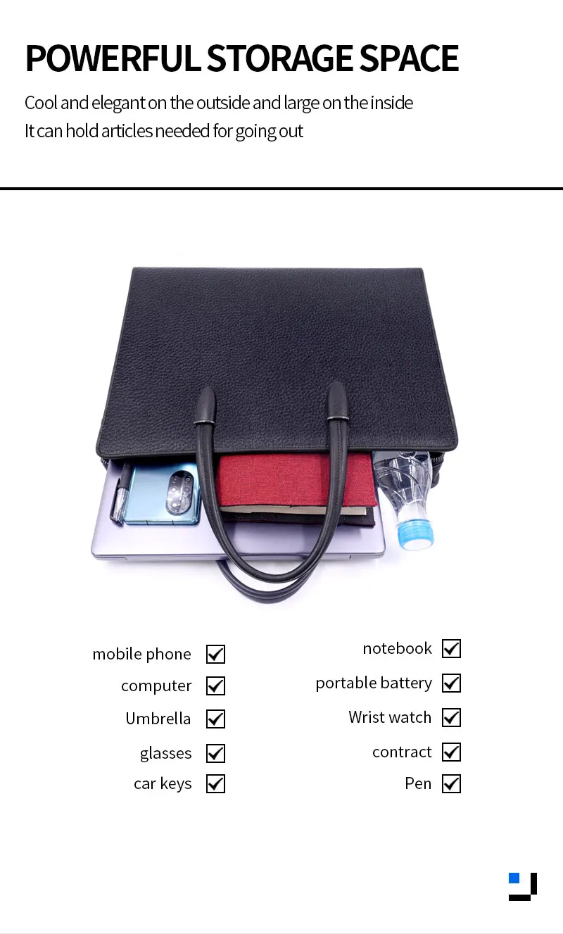 Fingerprint Lock Lawyer Anti Theft Briefcase Laptop Business Bag Cow