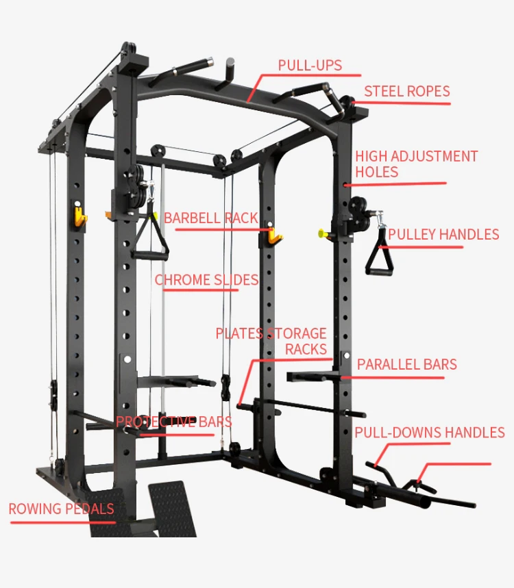 Functional Trainer Squat Power Rack Classic Multifunction Smith Machine ...