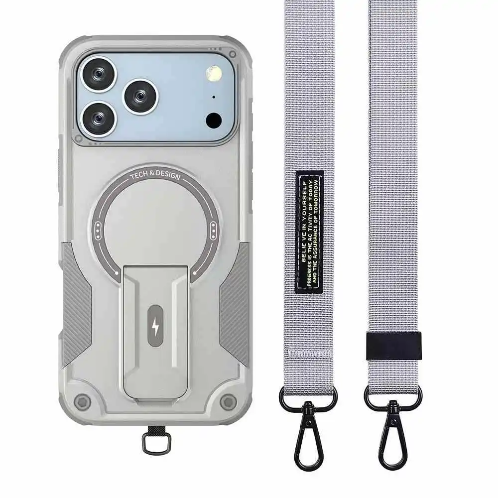 Magnetische Handyhülle Für Iphone 17 Pro Max Mit Standfuß Und Band_voghion.com