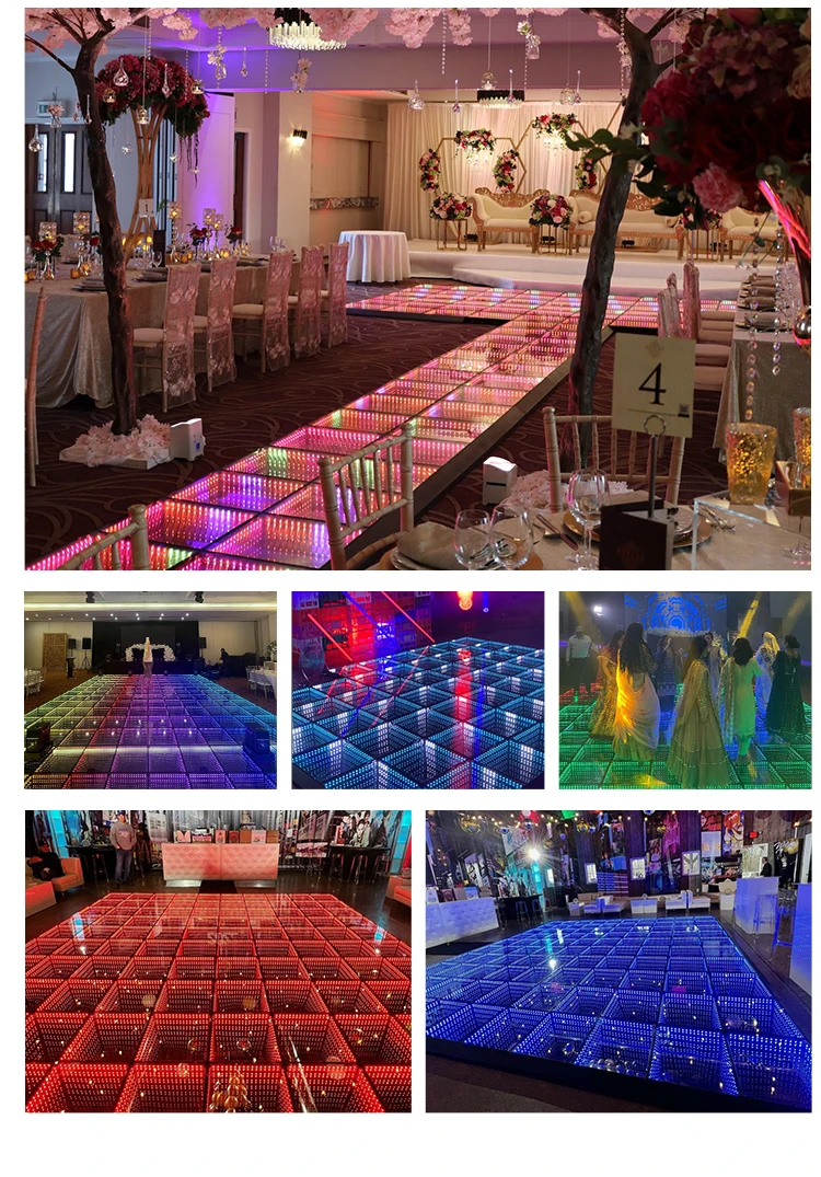 Mirror Party Stage Light Up Dancing Floor Tiles Outdoor Wedding 3d