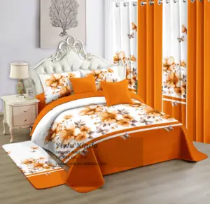 Bedding 12pcs king Size Quilt Bedspread Set for Discount Bed Sheet 12pcs Collections Bedding Sets with Matching Curtains