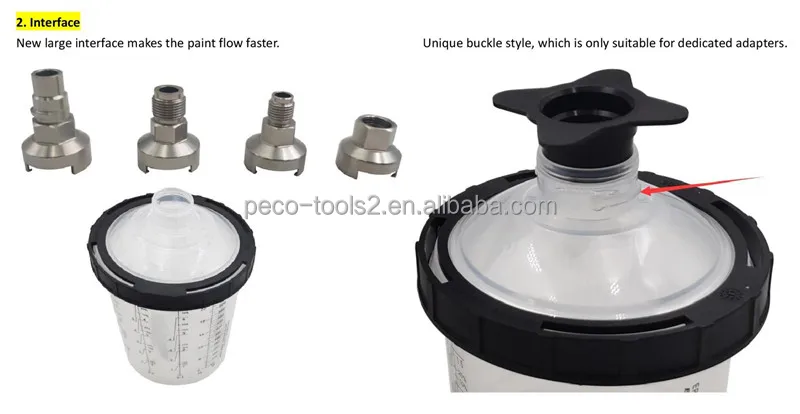 Paint Spray Gun Cups With Liners And Lids