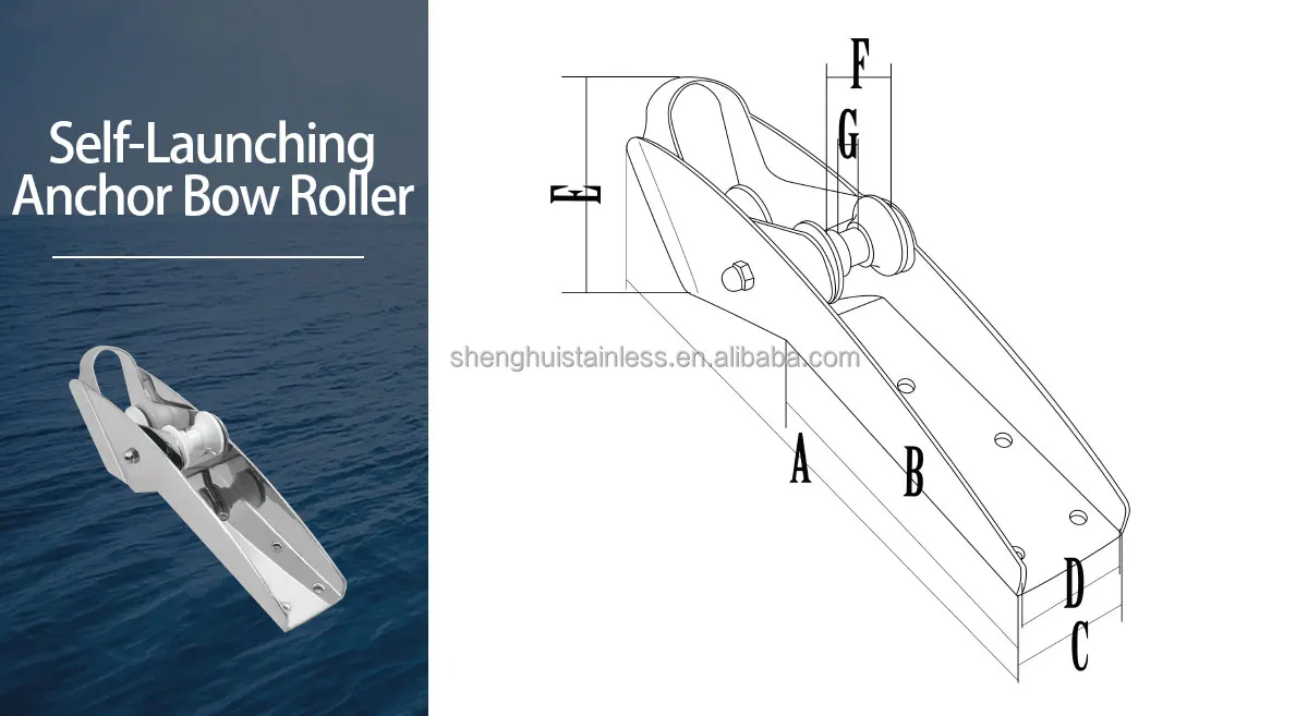 product boat marine high polished stainless steel boat anchor bow roller manufacturer-2