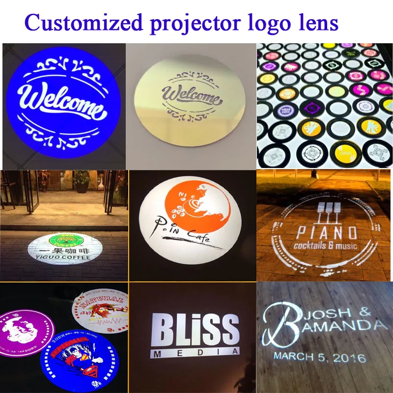 Custom Gobo Monogram Maker Made Multicolor Fullcolor Monogram Gobo for Led Logo Gobo Projector