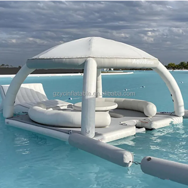 Inflatable Floating Island Platform Bar Inflatable Floating Dock Play ...