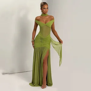 Women's 2025 Summer New Fashion Celebrity Style Elegant V-Neck Backless Evening Dress Dress
