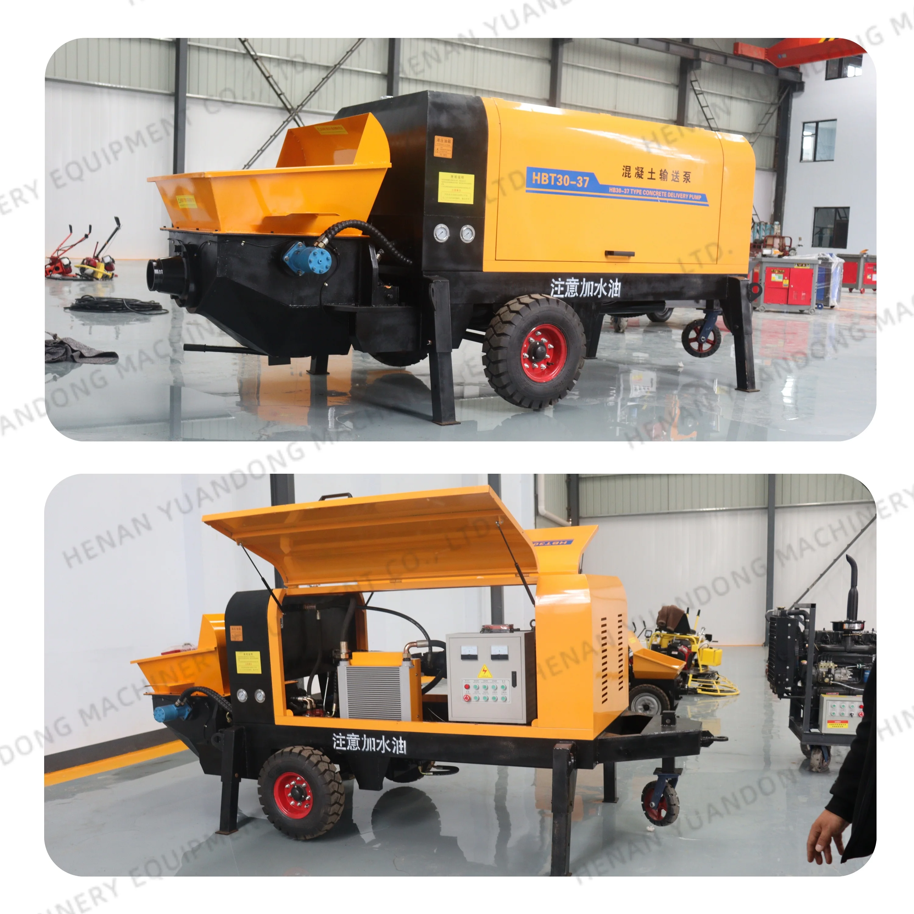 Widely Used Sand Concrete Pump Machine 15M3/H Customized Voltage Stationary Concrete Pump