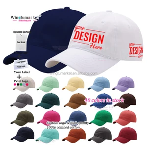 Custom logo 100% Cotton Cap Casual Hat Soft Flex Fit Washed Embroidered Blank Running Camping Snapback Sports Baseball Caps