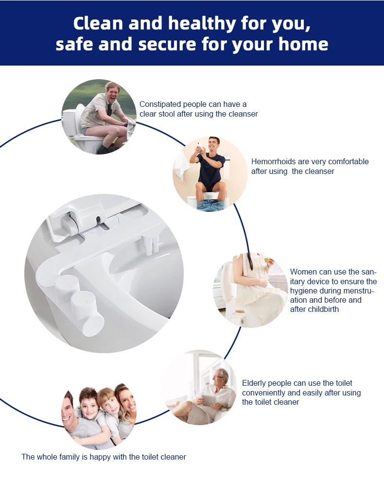 Wholesale Hot And Cold Water Non Electric Bidet Toilet Attachment, The Newest Toilet Bidet Sprayer for Toilet Seat Cover details