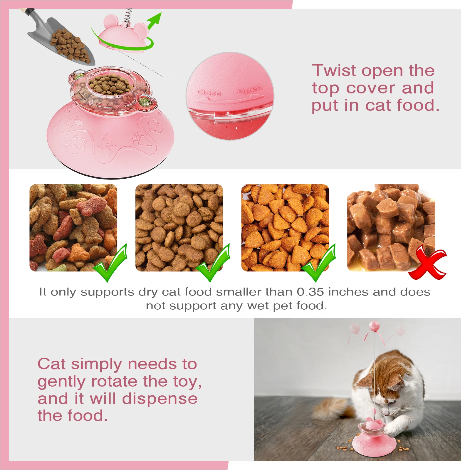 Hot Sales Interactive Cat Toy Happy Turntable Food Distribution With Cat Toys for Teasing Cats