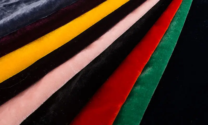 Маленький минимальный заказ оптовая продажа велюровая ткань многоцветная шелковая