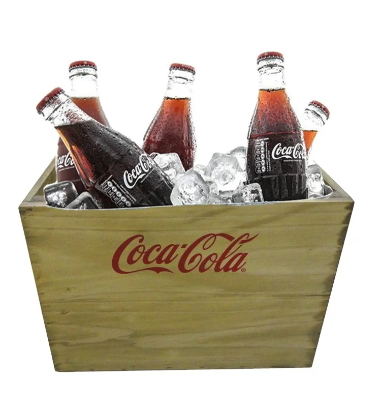 Custom Rustic Wood Trough Wine Chillers For Ice Mold Square Wine Beer