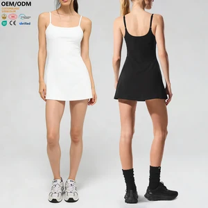 XW-BM6665 Apparel Sleeveless Solid Color Yoga Slimming Gym Clothing Fitness Activewear Comfortable Ladies Women Tennis Dress