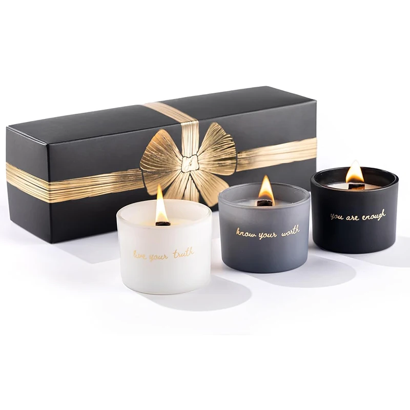 Mescente Cheap Home Decor Relaxing Vanilla Scented Candles Pack Of 3