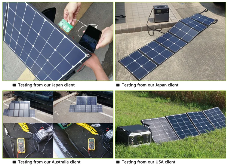 High Quality portable Sunpower 6 Fold ETFE 60W 110w 220w Foldable Solar Panel handbag Power Station Charger Chinese manufacturer
