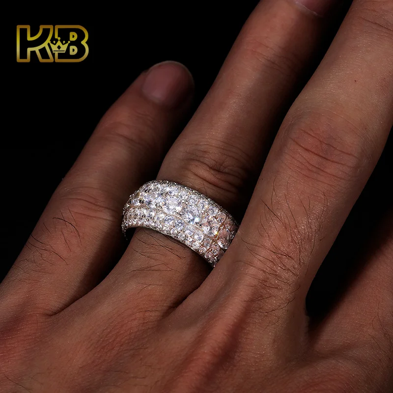 Anello in argento sterling vvs iced out moissanite uomo e donna_voghion.com