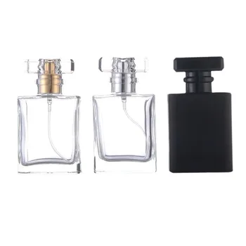 50ml High Quality square Elegant Glass Perfume Bottle with Spray Nozzle for Men and Women