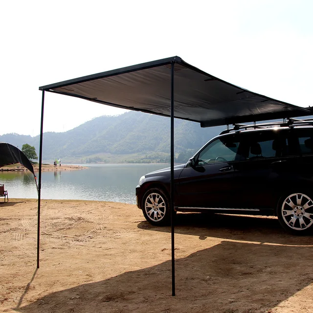 2.5*2.5m Suv/4x4/4wd Car Roof Top Tents For 3-4 Person Waterproof Portable Vehicle Side Awning With Poles