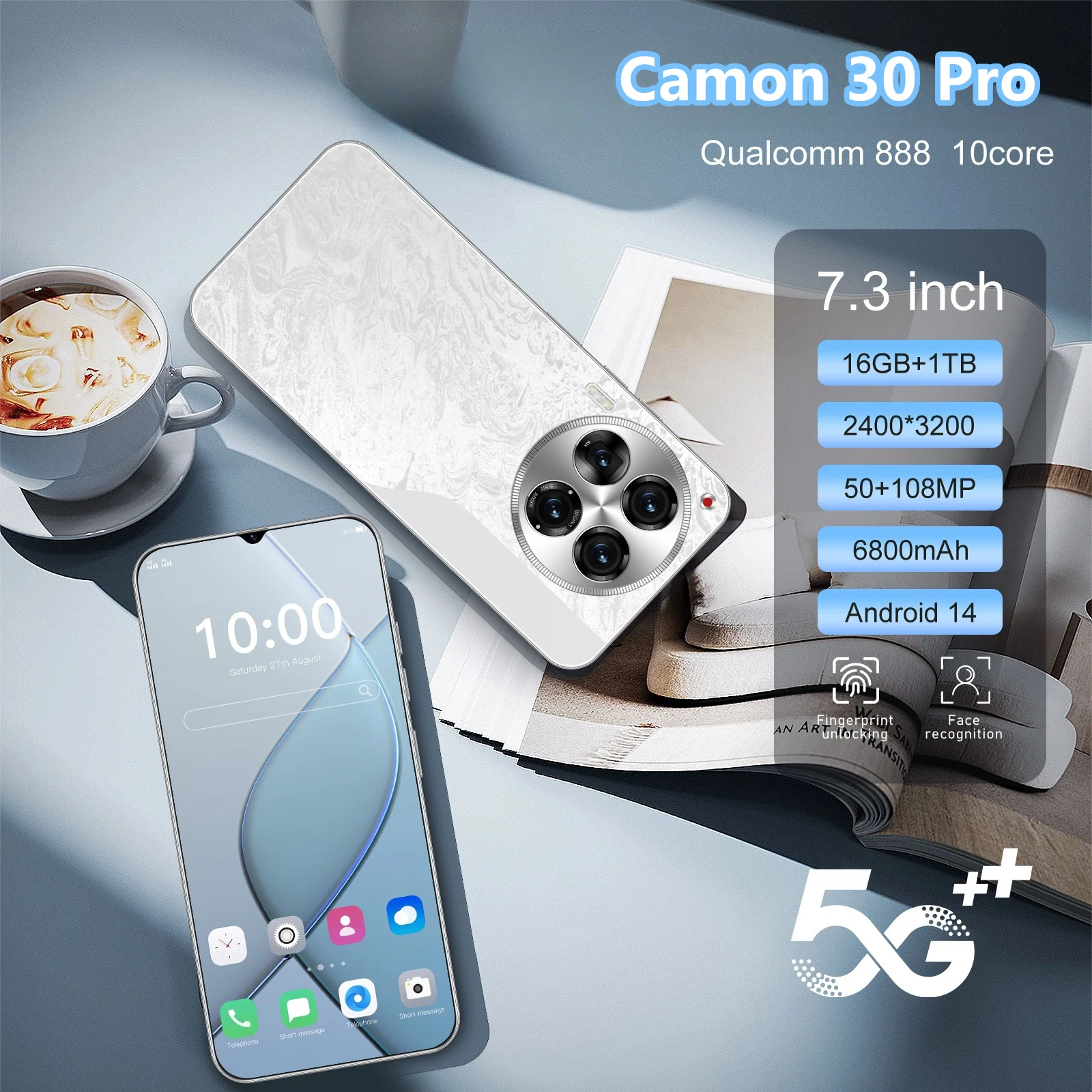 Free Shipping Newly Launch Grade  128GB 256GB 512GB 16GB +1TB Mobile Phone for Original Camon 30 Pro