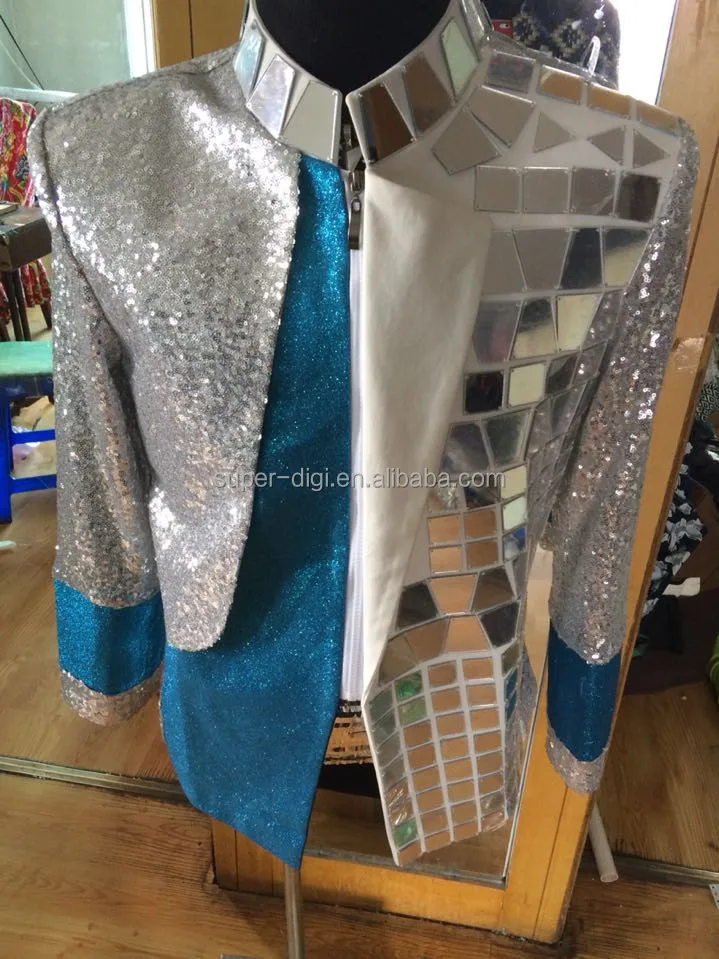 Nightclub Sequin Jacket Men, Velvet Performance Costume