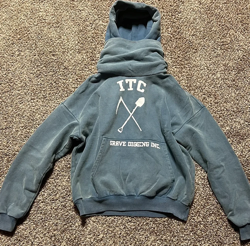 Custom Pullover Hoddies Over Face Cotton Heavyweight Blank Screen Print Sun Faded Distressed Vintage Acid Wash Masked Hoodie Men